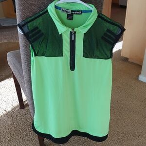 Jamie Sadock Women's Neon Green and Black Golf Polo